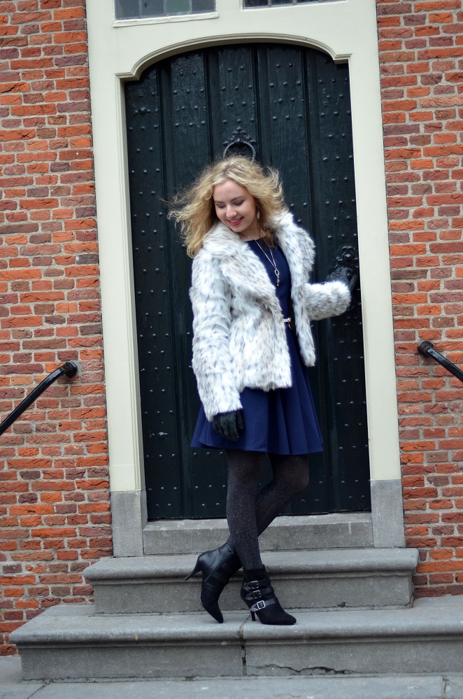 Kerst Outfit, Bontjas, Fake Fur Coat, Winter Coat, Ladygoldapple, Dress