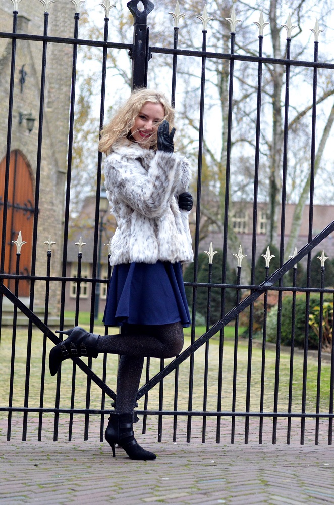 Kerst Outfit, Bontjas, Fake Fur Coat, Winter Coat, Ladygoldapple, Dress