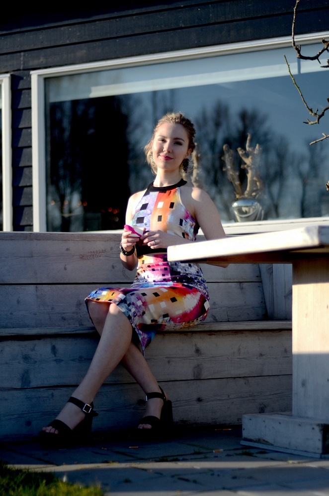 surprise, lady goldapple, two piece dress, colourful summer dress, asos dress
